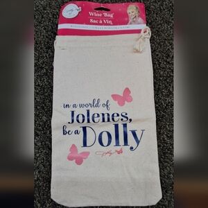 Dolly Parton Wine Bag with Pink Butterflies